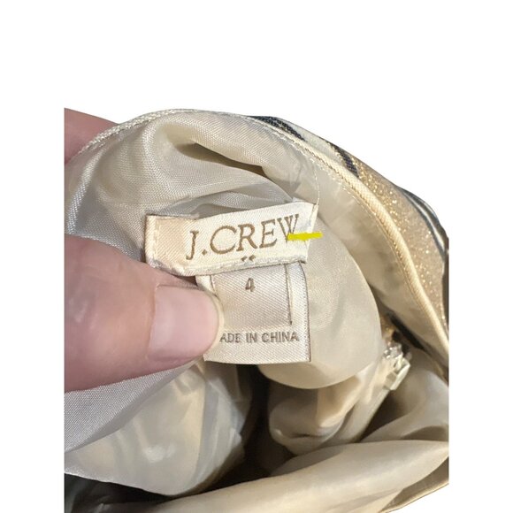 J. Crew Metallic Gold & Black Striped Sleeveless Fit & Flare Mini Dress Size 4 - Picture 6 of 6